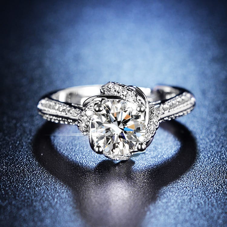 Y139 Imitation Mosan diamond eight heart eight arrow ring classic six claw wedding ring manufacturers supply
