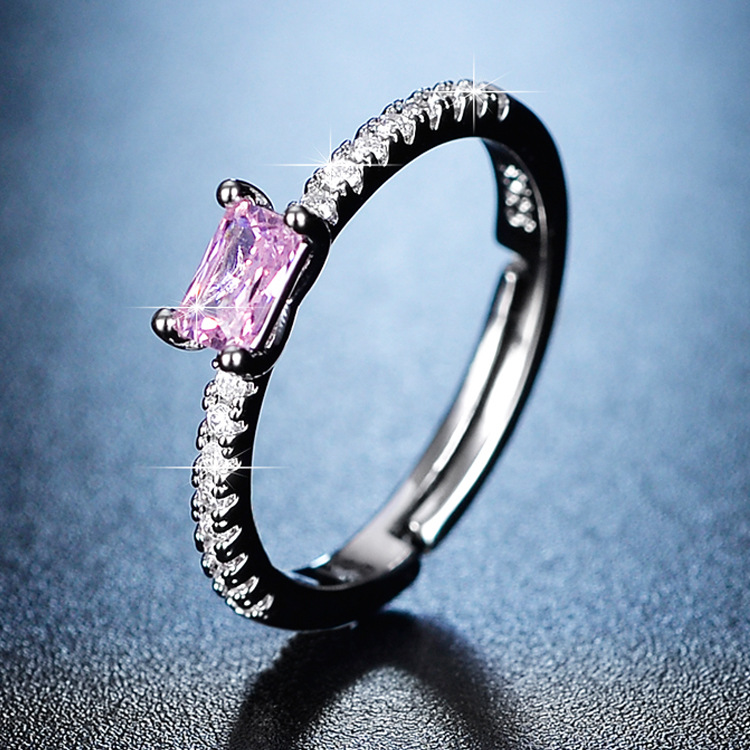Pink diamond Imitation Mosan diamond eight heart eight arrow ring classic six claw wedding ring manufacturers supply