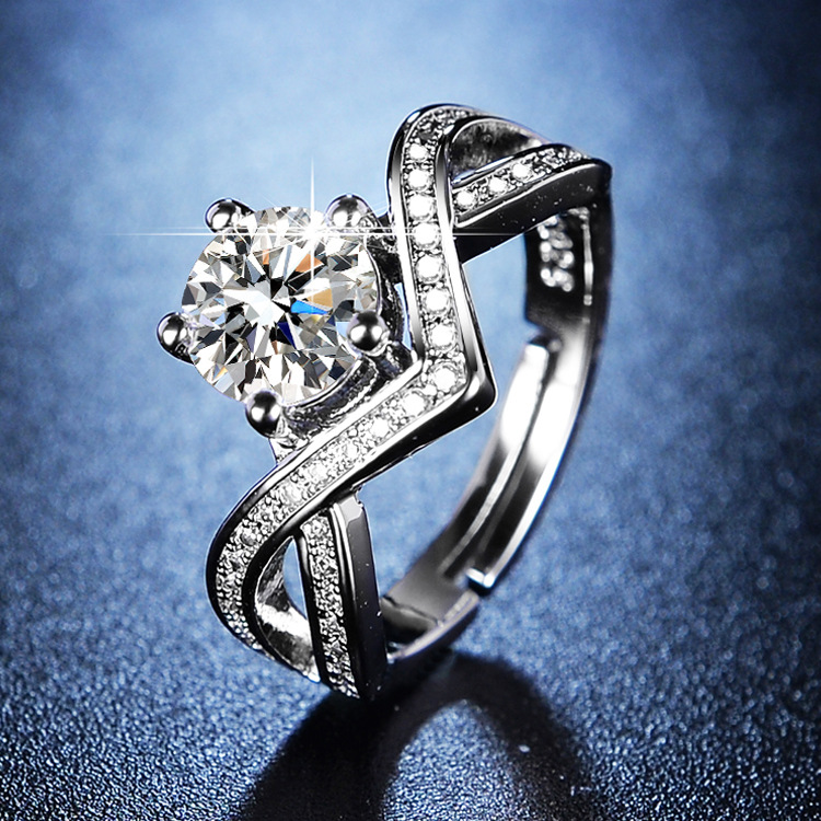 Y144 Imitation Mosan diamond eight heart eight arrow ring classic six claw wedding ring manufacturers supply Y144 Imitation Mosan diamond eight heart eight arrow ring classic six claw wedding ring manufacturers supply