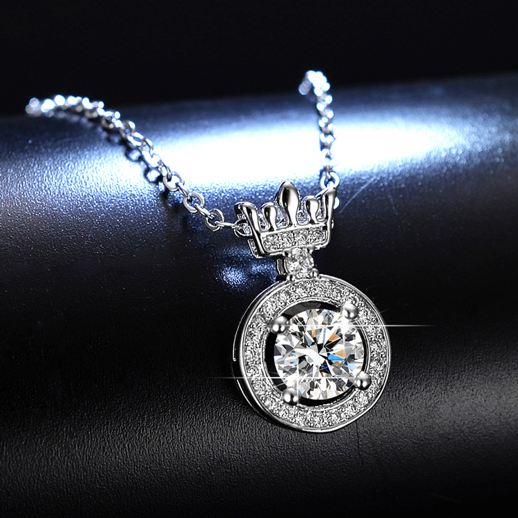 Crown Moissanite necklace, collarbone chain Crown Moissanite necklace, collarbone chain