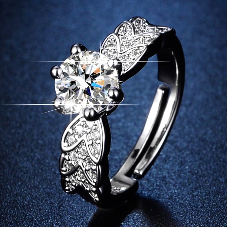 Y156 Imitation Mosan diamond eight heart eight arrow ring classic six claw wedding ring manufacturers supply