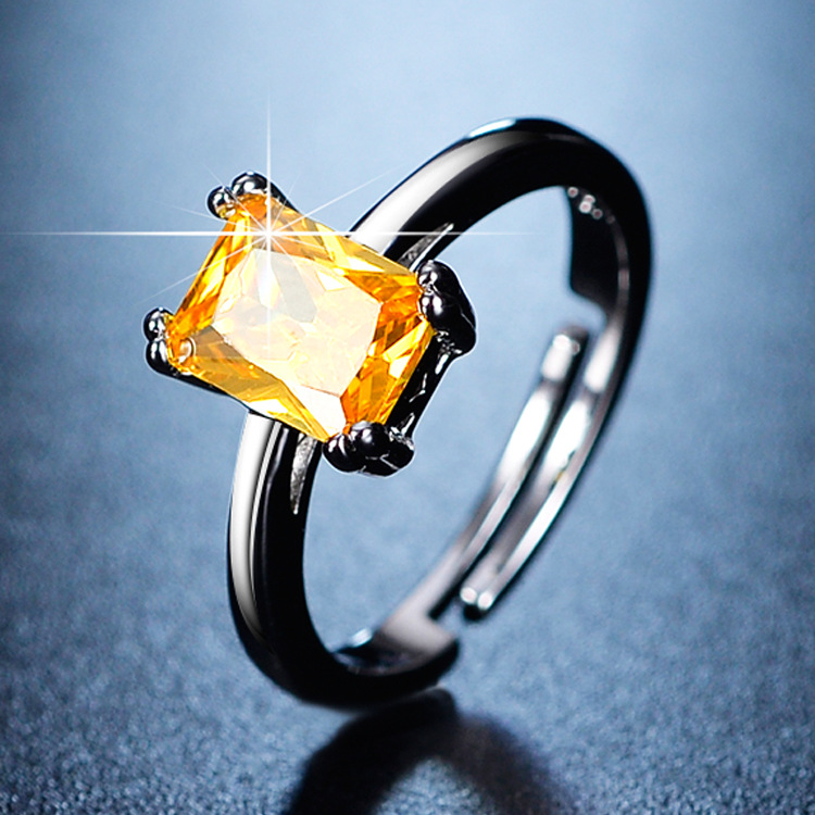 Topaz Imitation Mosan diamond eight heart eight arrow ring classic six claw wedding ring manufacturers supply