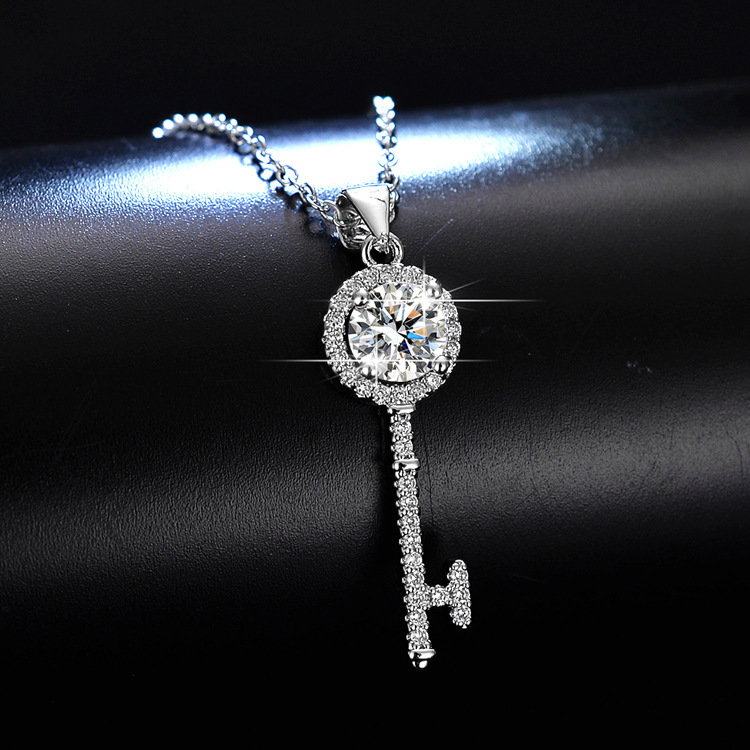 Key Moissanite necklace, collarbone chain