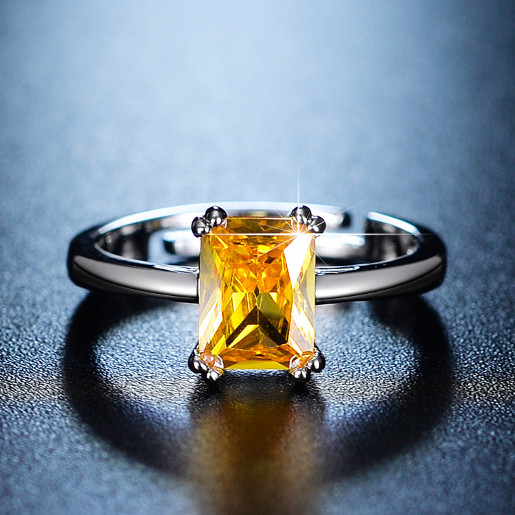 Topaz Imitation Mosan diamond eight heart eight arrow ring classic six claw wedding ring manufacturers supply Topaz Imitation Mosan diamond eight heart eight arrow ring classic six claw wedding ring manufacturers supply