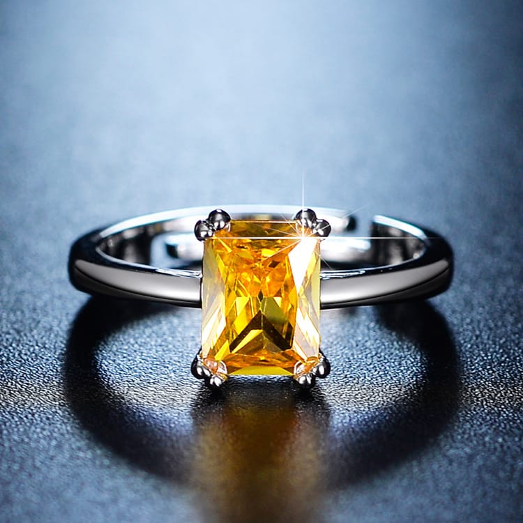 Topaz Imitation Mosan diamond eight heart eight arrow ring classic six claw wedding ring manufacturers supply