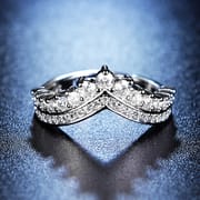 Crown ring Imitation Mosan diamond eight heart eight arrow ring classic six claw wedding ring manufacturers supply