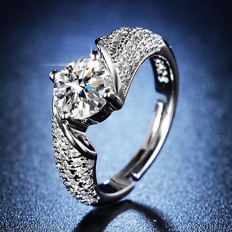 Imitation Mosan diamond eight heart eight arrow ring classic six claw wedding ring manufacturers supply