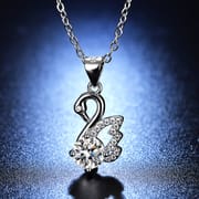 Swan  Moissanite necklace, collarbone chain