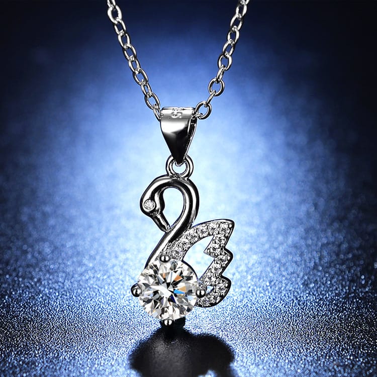 Swan  Moissanite necklace, collarbone chain