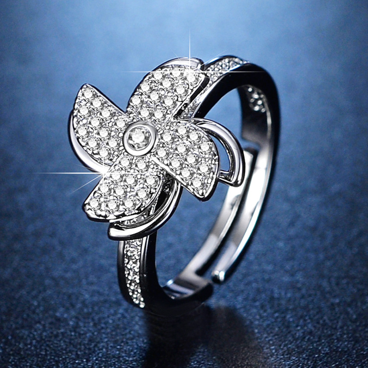 Windmill Imitation Mosan diamond eight heart eight arrow ring classic six claw wedding ring manufacturers supply
