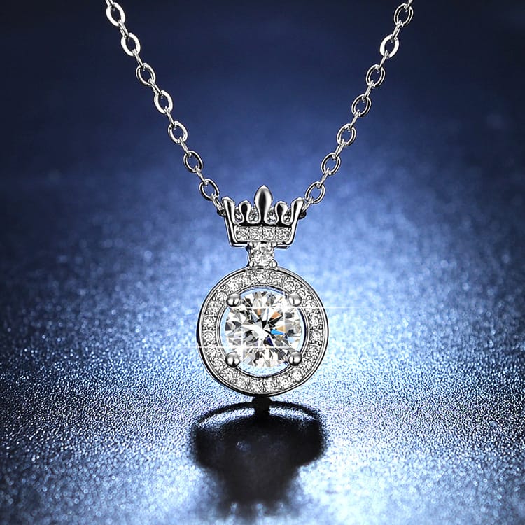 Crown Moissanite necklace, collarbone chain