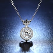 Crown Moissanite necklace, collarbone chain