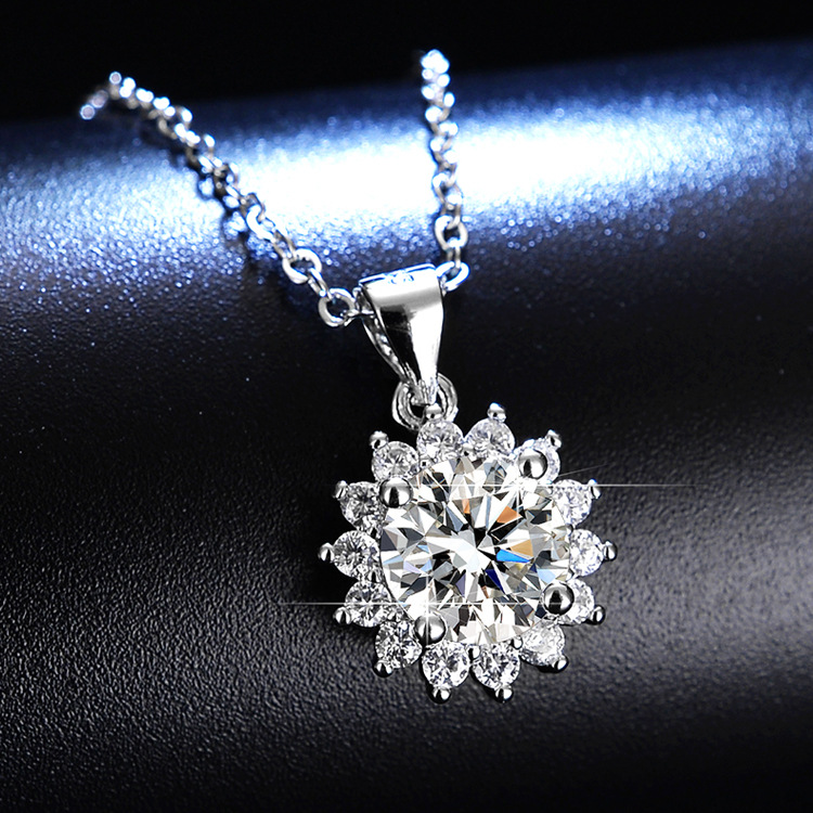 Sunflower Moissanite necklace, collarbone chain Sunflower Moissanite necklace, collarbone chain