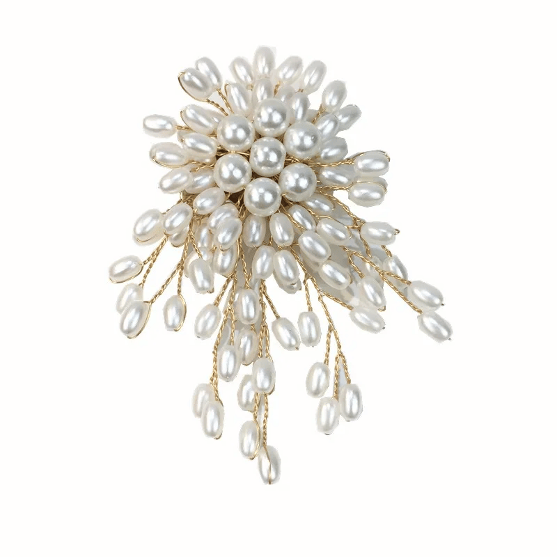 Exaggerated 2023 Elegant Pearl Flower Brooch Pin Badge For Women Girls Fashion Clothes Decoration Jewelry Gifts
