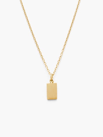 Gold square necklace