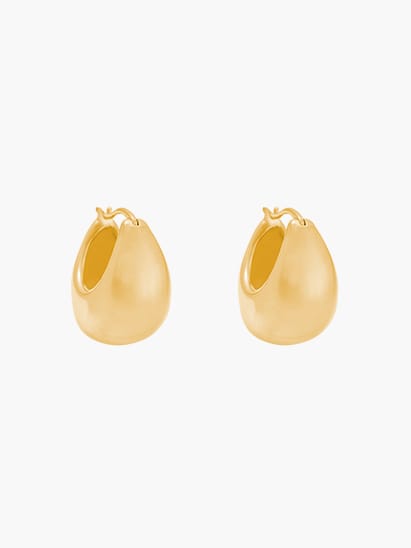 Golden round lump earrings