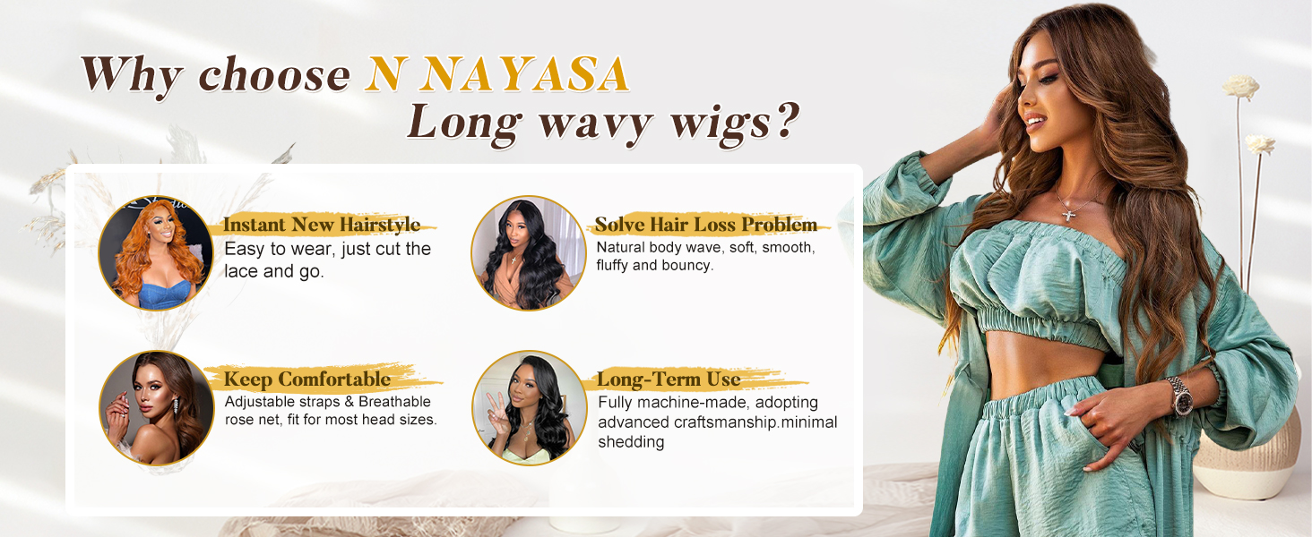 Long Black Wavy Wigs for Women Side Part Black Wig Natural Looking Synthetic Heat Resistant Fiber Wigs Hair for Daily Party Use
