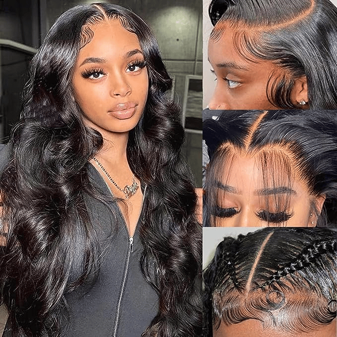 13x6 Body Wave Lace Front Wigs Human Hair 180% Density 13x6 HD Transparent Frontal Wigs Human Hair for Women Pre Plucked Body Wave Glueless Wigs Human Hair with Baby Hair Brazilian Virgin Wigs 24 Inch