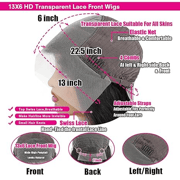 13x6 Body Wave Lace Front Wigs Human Hair 180% Density 13x6 HD Transparent Frontal Wigs Human Hair for Women Pre Plucked Body Wave Glueless Wigs Human Hair with Baby Hair Brazilian Virgin Wigs 24 Inch