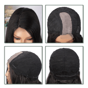 Long Black Wavy Wigs for Women Side Part Black Wig Natural Looking Synthetic Heat Resistant Fiber Wigs Hair for Daily Party Use