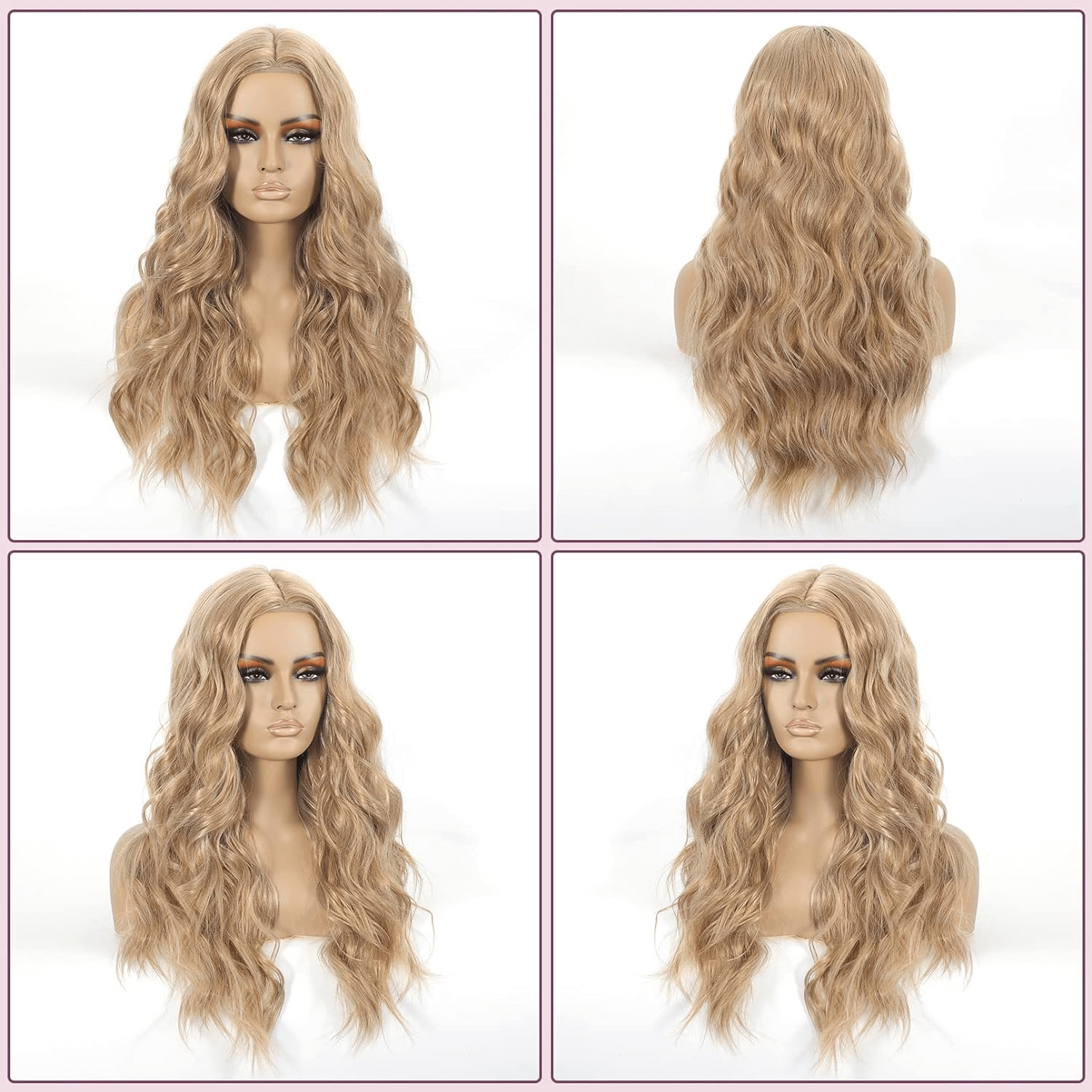 Blonde Long Wavy Wig for Women, Body Wave 26