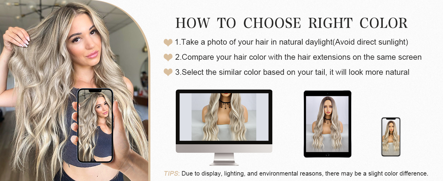 Ombre Strawberry Blonde Wig Long Wavy Wigs For Women Middle Part Wavy Wigs Synthetic Heat Resistant Party Wigs Natural looking