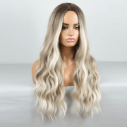 Ombre Strawberry Blonde Wig Long Wavy Wigs For Women Middle Part Wavy Wigs Synthetic Heat Resistant Party Wigs Natural looking