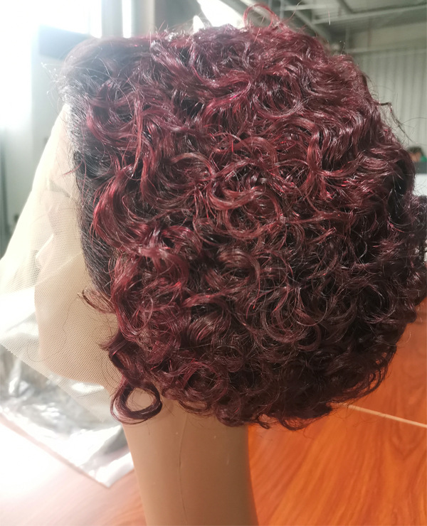 Small curly wig, wig for women, short curly hair, human hair, headband, lace wig