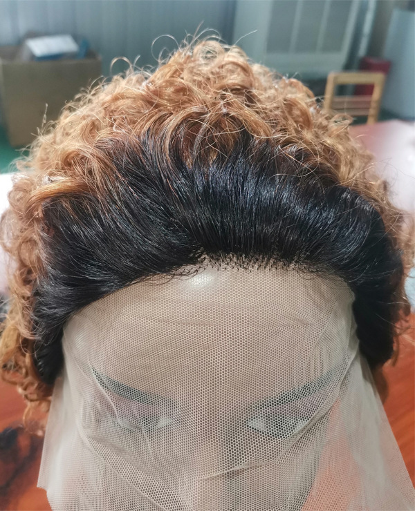 Small curly wig, wig for women, short curly hair, human hair, headband, lace wig