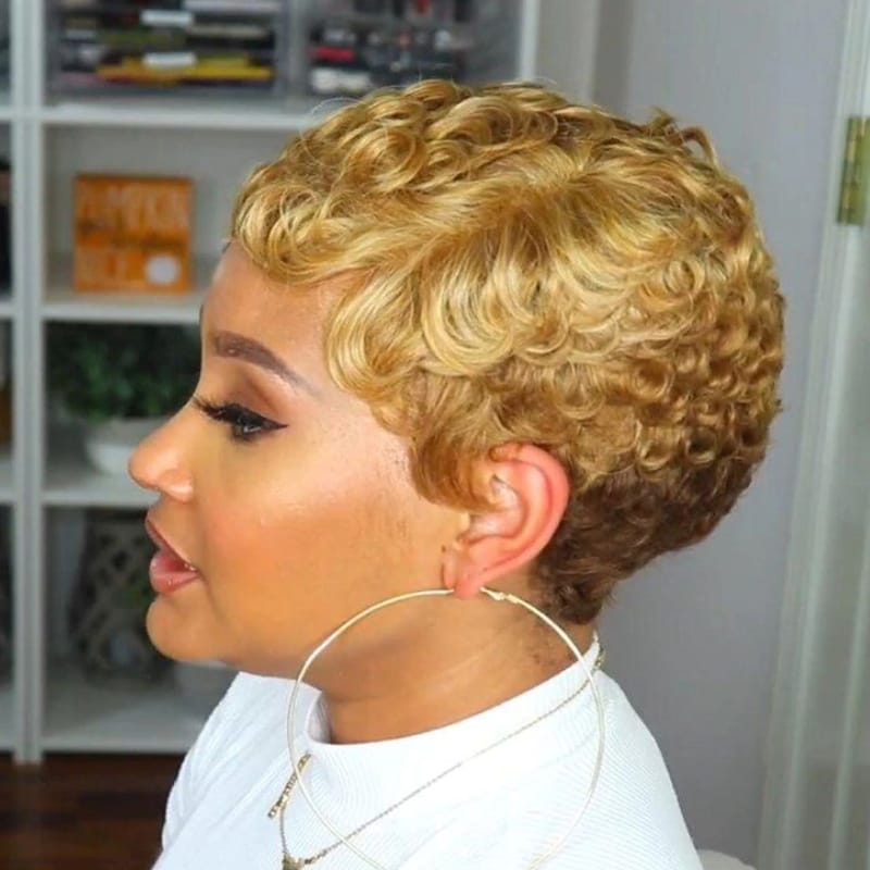 wig short hair, hand wrapped synthetic fiber wig headband