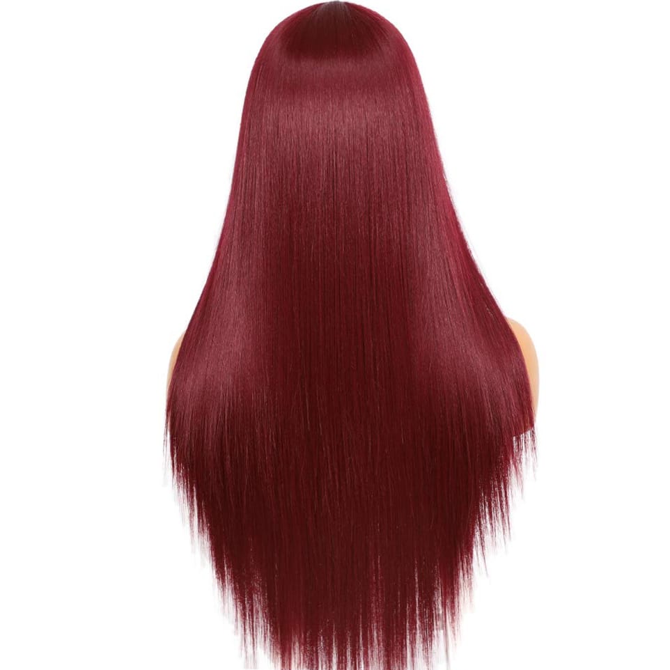 Women's medium length straight hair wig mechanism rose mesh synthetic fiber headgear