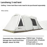 Tent Camping Outdoor Camping Equipment Windproof and Rainproof Two Rooms One Hall Large Space Tunnel Tent LanSheng