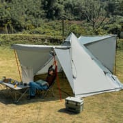 New Pyramid Tent With Snow Skirt Waterproof Camping Teepee With A Chimney Hole For Cooking Travel Tent PU3000
