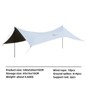 Canopy Pergola Outdoor Family Camp Camping Rain-Proof Oversize Sunscreen Hanging Silver Large Canopy