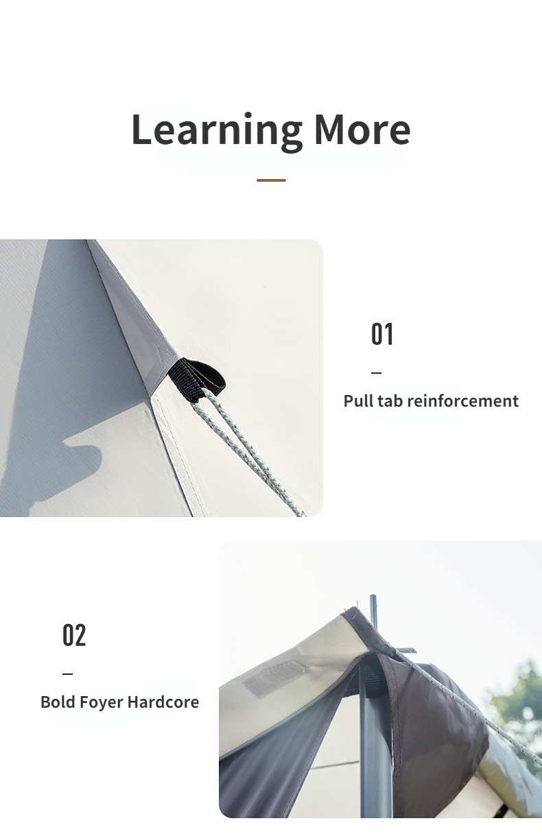 Nature Hike Camping Tent Pyramid Extra Thick with Snow Skirt Windproof Beach Tent Oxford Version Camping Equipment 1 Sold