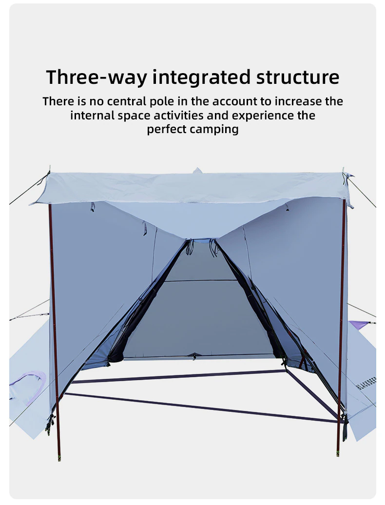 New Pyramid Tent With Snow Skirt Waterproof Camping Teepee With A Chimney Hole For Cooking Travel Tent PU3000