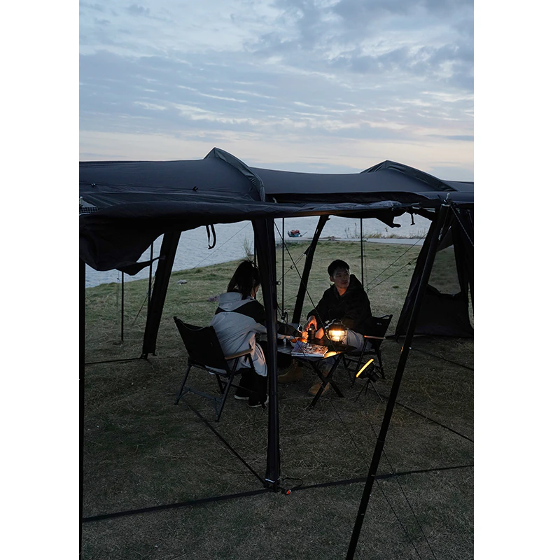 Outdoor Camping Tent Travel Camping Supplies Tunnel Double Layer LanSheng 4 (70D) Wide Space Black Four Seasons Tent Outdoor Camping Tent Travel Camping Supplies Tunnel Double Layer LanSheng 4 (70D) Wide Space Black Four Seasons Tent