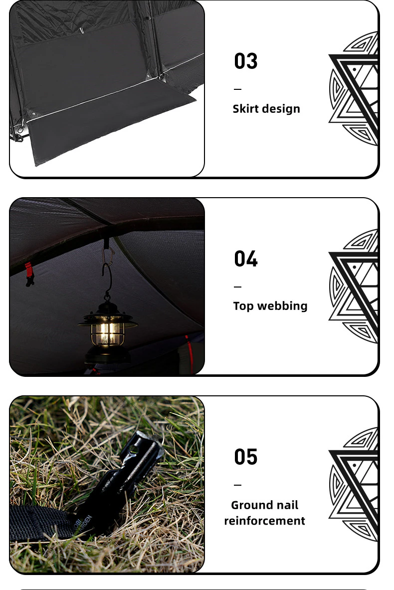 Outdoor Camping Tent Travel Camping Supplies Tunnel Double Layer LanSheng 4 (70D) Wide Space Black Four Seasons Tent Outdoor Camping Tent Travel Camping Supplies Tunnel Double Layer LanSheng 4 (70D) Wide Space Black Four Seasons Tent