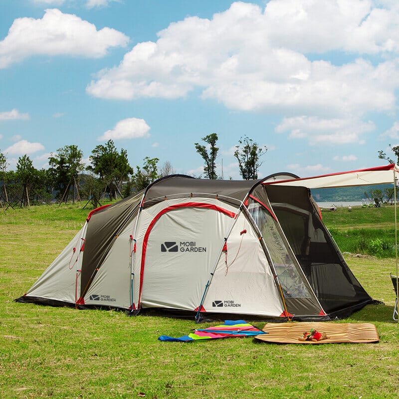 Outdoor Camping Tent Travel Family Windproof And Rainproof Aluminum Pole Multi-Person Large Space Camp Tent Shelter