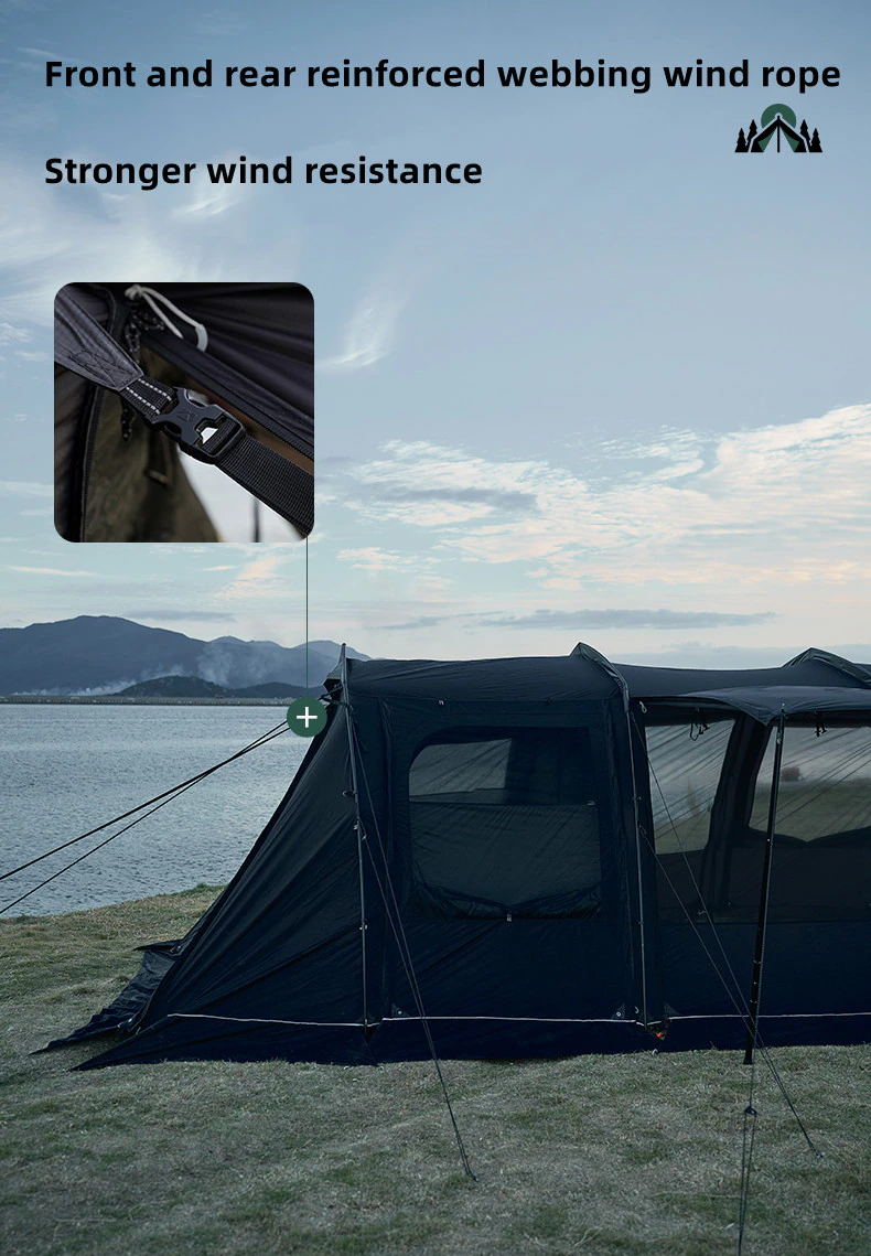 Outdoor Camping Tent Travel Camping Supplies Tunnel Double Layer LanSheng 4 (70D) Wide Space Black Four Seasons Tent Outdoor Camping Tent Travel Camping Supplies Tunnel Double Layer LanSheng 4 (70D) Wide Space Black Four Seasons Tent