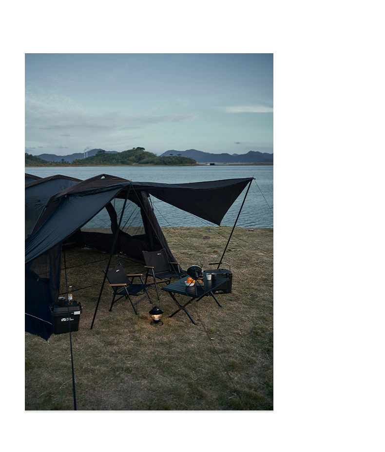 Outdoor Camping Tent Travel Camping Supplies Tunnel Double Layer LanSheng 4 (70D) Wide Space Black Four Seasons Tent Outdoor Camping Tent Travel Camping Supplies Tunnel Double Layer LanSheng 4 (70D) Wide Space Black Four Seasons Tent