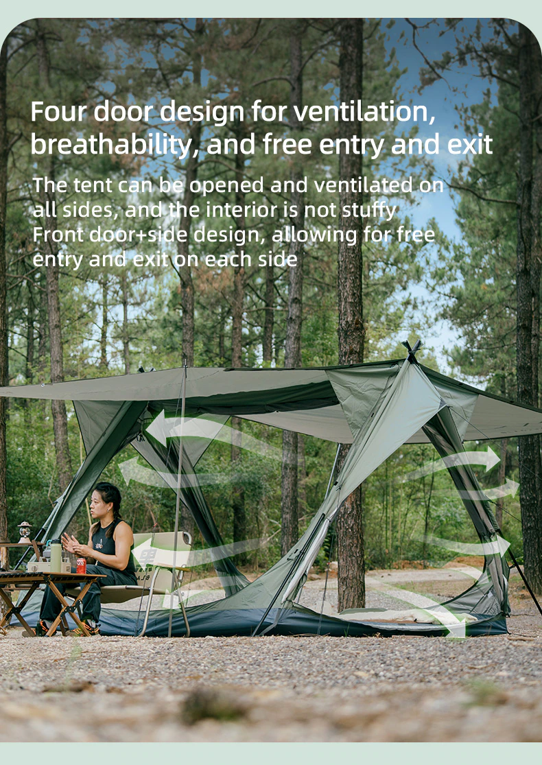 5-8 People Backpacking Tent Outdoor Camping Double Layer Flying Bird Tent Oil Green Waterproof 210D Polyester Oxford 5-8 People Backpacking Tent Outdoor Camping Double Layer Flying Bird Tent Oil Green Waterproof 210D Polyester Oxford