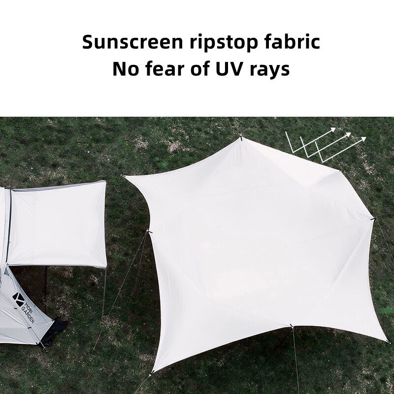 Canopy Pergola Outdoor Family Camp Camping Rain-Proof Oversize Sunscreen Hanging Silver Large Canopy