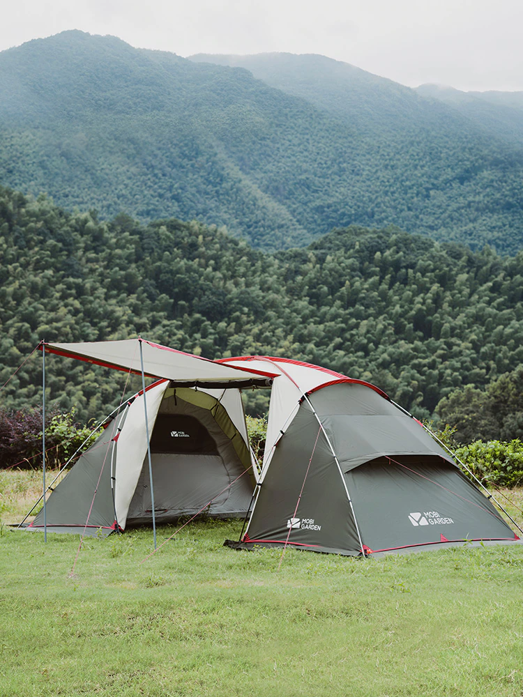 Nature Hike Camping Outdoor Equipment Portable Beach Two Rooms One Hall Four People Camping Tent Travel Equipment