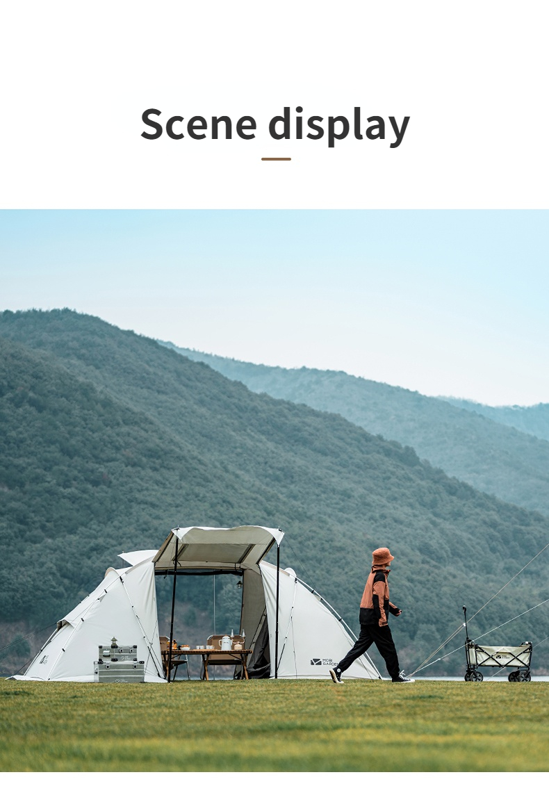 Nature Hike Camping Outdoor Equipment Portable Beach Two Rooms One Hall Four People Camping Tent Travel Equipment