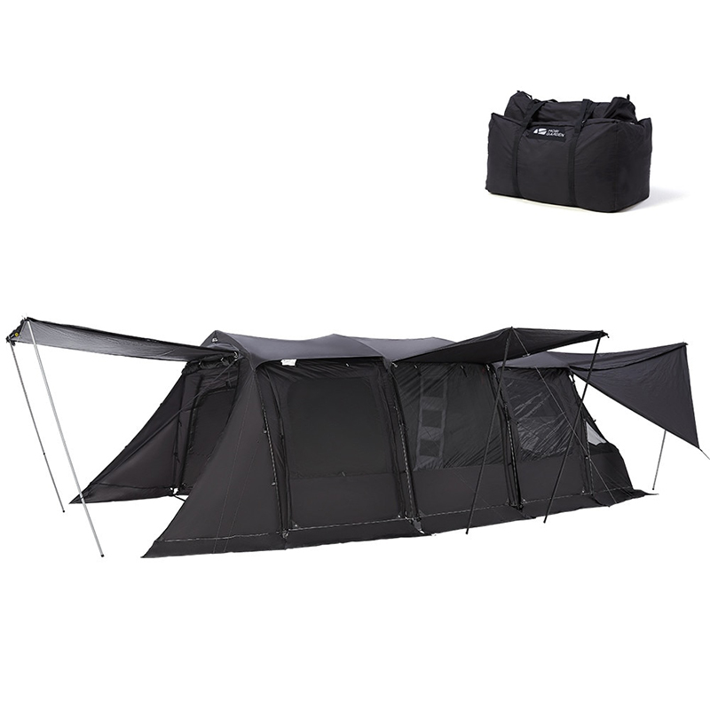 Outdoor Camping Tent Travel Camping Supplies Tunnel Double Layer LanSheng 4 (70D) Wide Space Black Four Seasons Tent