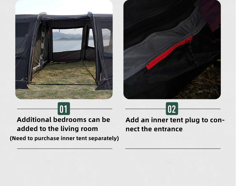 Outdoor Camping Tent Travel Camping Supplies Tunnel Double Layer LanSheng 4 (70D) Wide Space Black Four Seasons Tent Outdoor Camping Tent Travel Camping Supplies Tunnel Double Layer LanSheng 4 (70D) Wide Space Black Four Seasons Tent