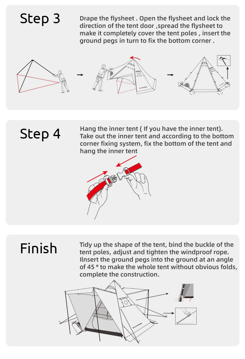 New Pyramid Tent With Snow Skirt Waterproof Camping Teepee With A Chimney Hole For Cooking Travel Tent PU3000