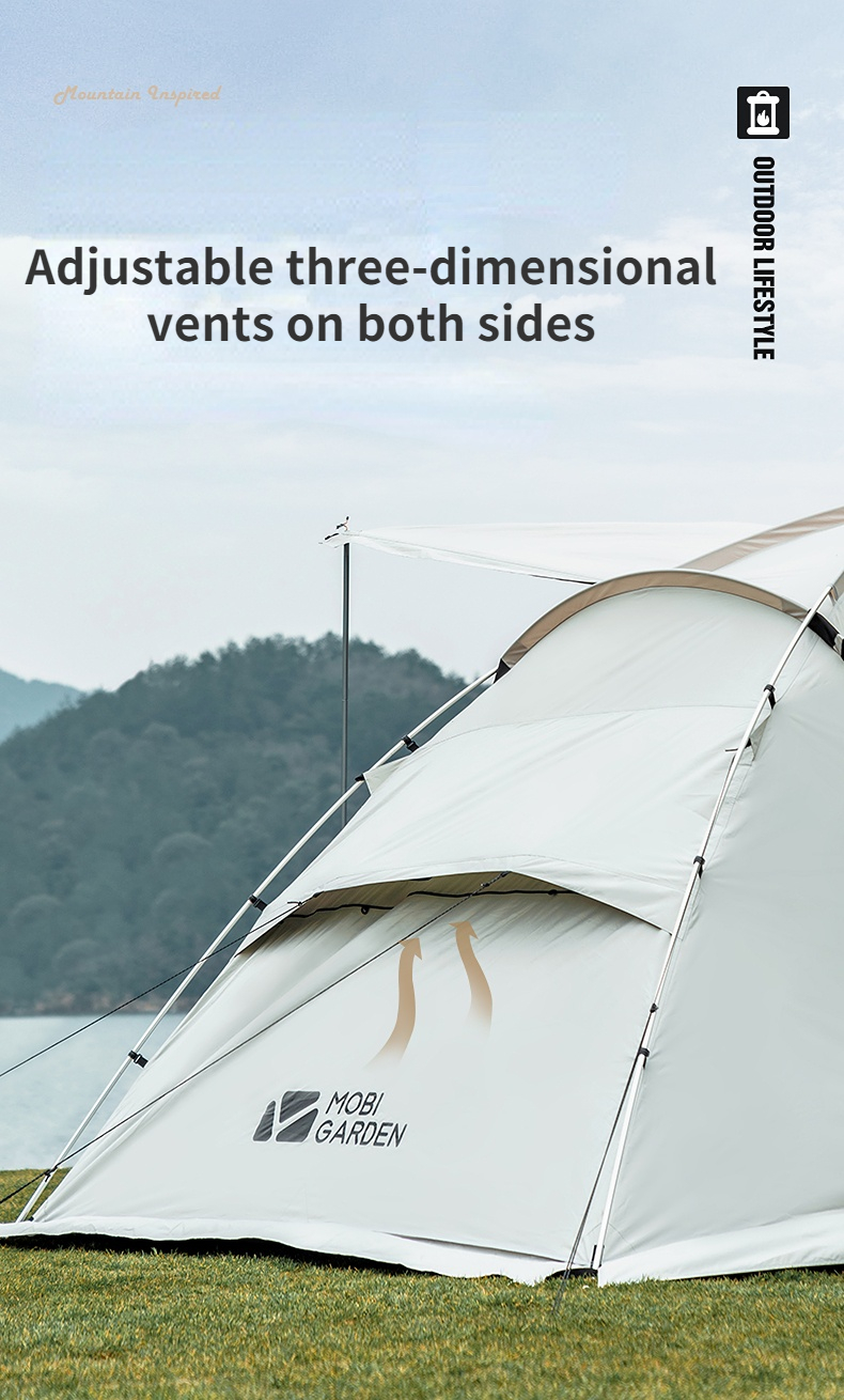 Nature Hike Camping Outdoor Equipment Portable Beach Two Rooms One Hall Four People Camping Tent Travel Equipment