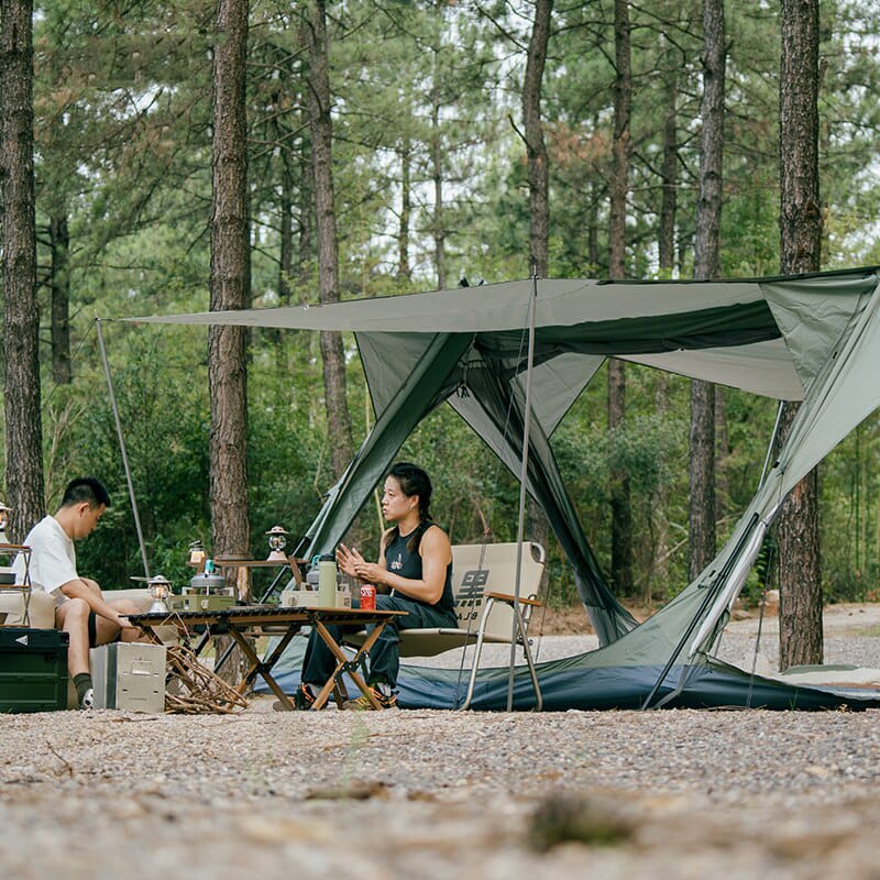 5-8 People Backpacking Tent Outdoor Camping Double Layer Flying Bird Tent Oil Green Waterproof 210D Polyester Oxford